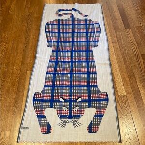 Inouitoosh French cashmere Plaid Tiger Print Scarf